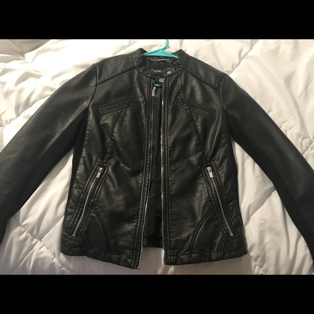 Black Leather Jacket from Express